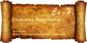 Csokonai Henrietta névjegykártya